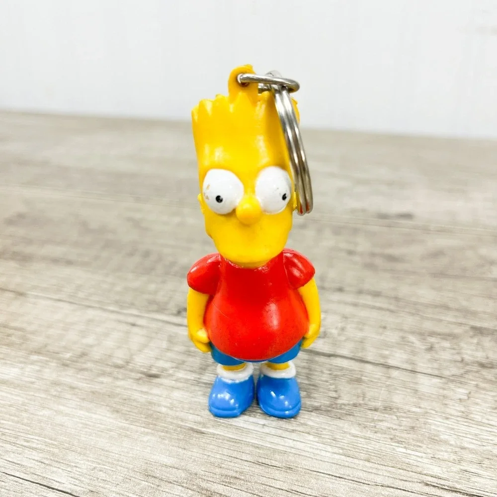 Bart‎ Simpson Keychain Vintage 1990 The Simpsons Keyring PVC KeyTag Toy Gift